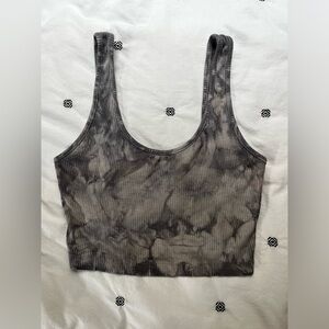 American Eagle Gray Tie Dye Crop Top